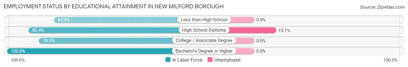 Employment Status by Educational Attainment in New Milford borough