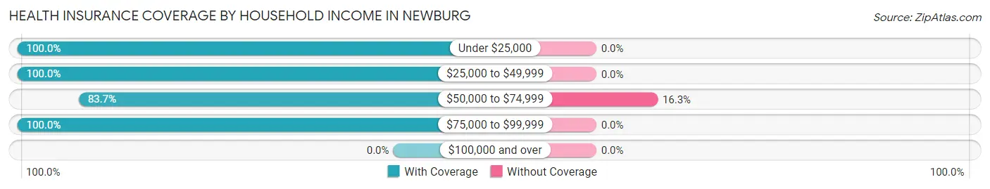 Health Insurance Coverage by Household Income in Newburg