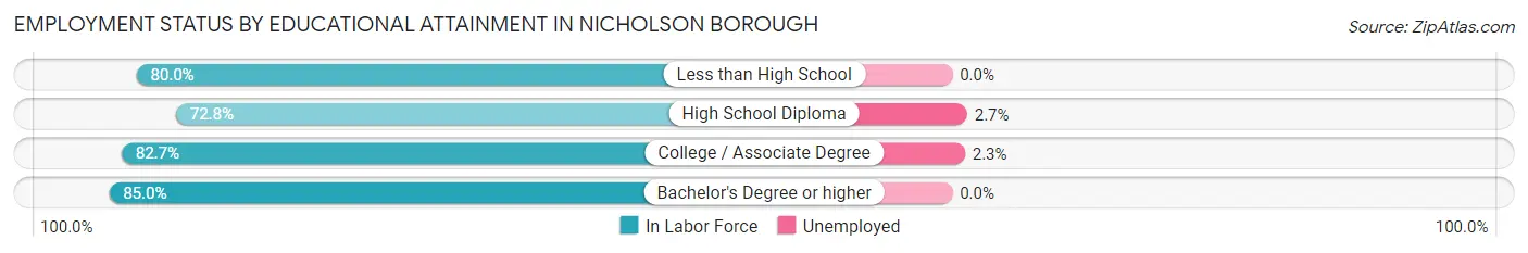 Employment Status by Educational Attainment in Nicholson borough