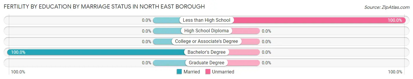 Female Fertility by Education by Marriage Status in North East borough