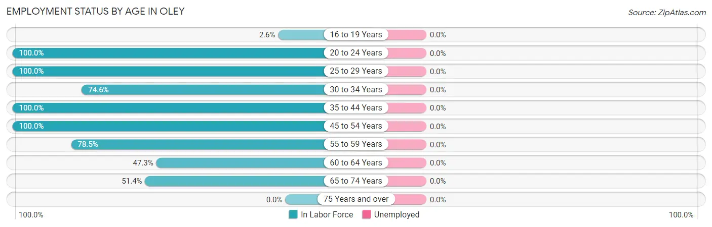Employment Status by Age in Oley