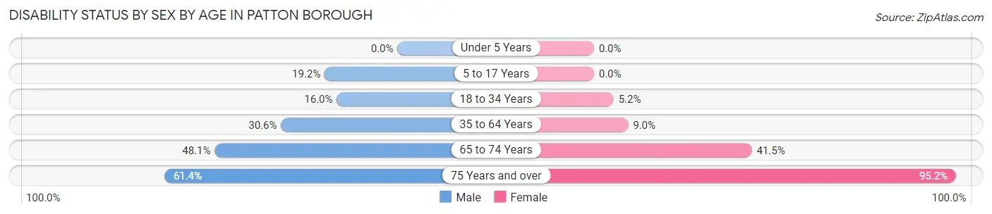 Disability Status by Sex by Age in Patton borough