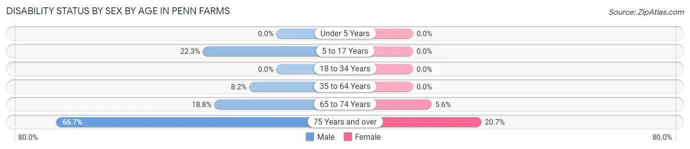 Disability Status by Sex by Age in Penn Farms