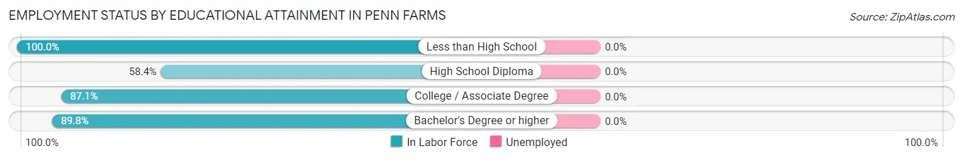 Employment Status by Educational Attainment in Penn Farms