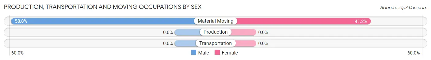Production, Transportation and Moving Occupations by Sex in Penn State Berks
