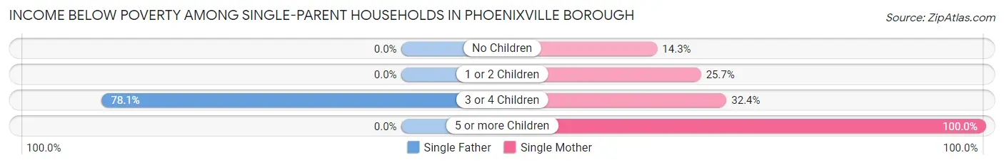 Income Below Poverty Among Single-Parent Households in Phoenixville borough