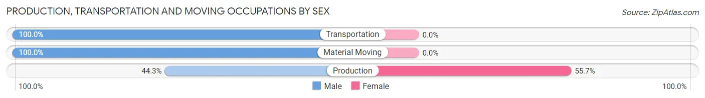 Production, Transportation and Moving Occupations by Sex in Pleasant Gap