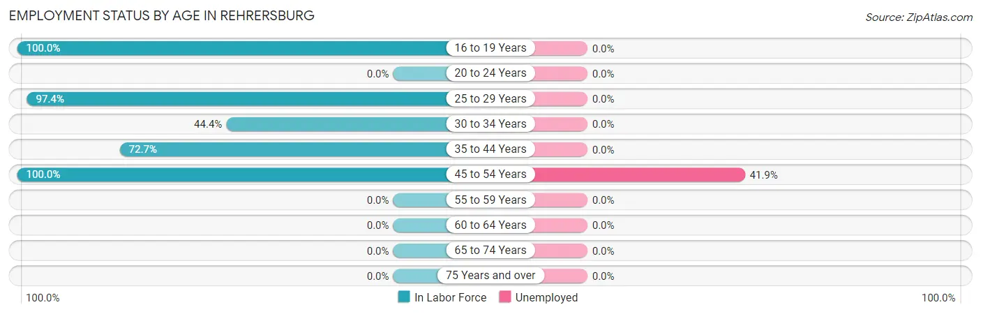 Employment Status by Age in Rehrersburg