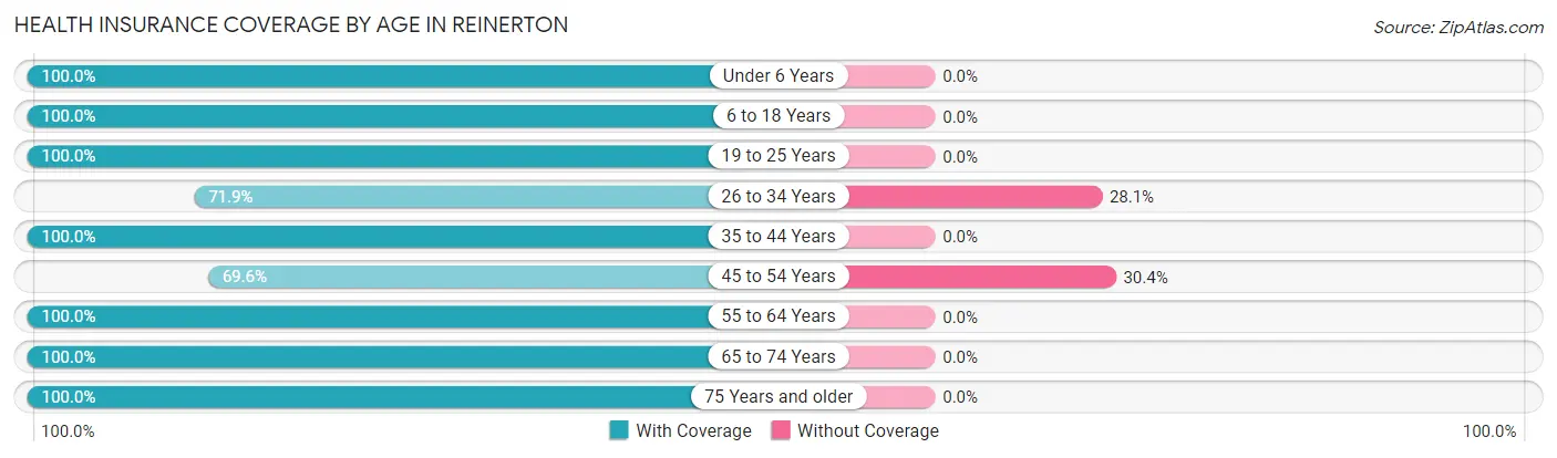 Health Insurance Coverage by Age in Reinerton