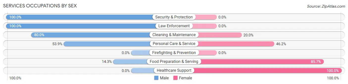Services Occupations by Sex in Rockwood borough
