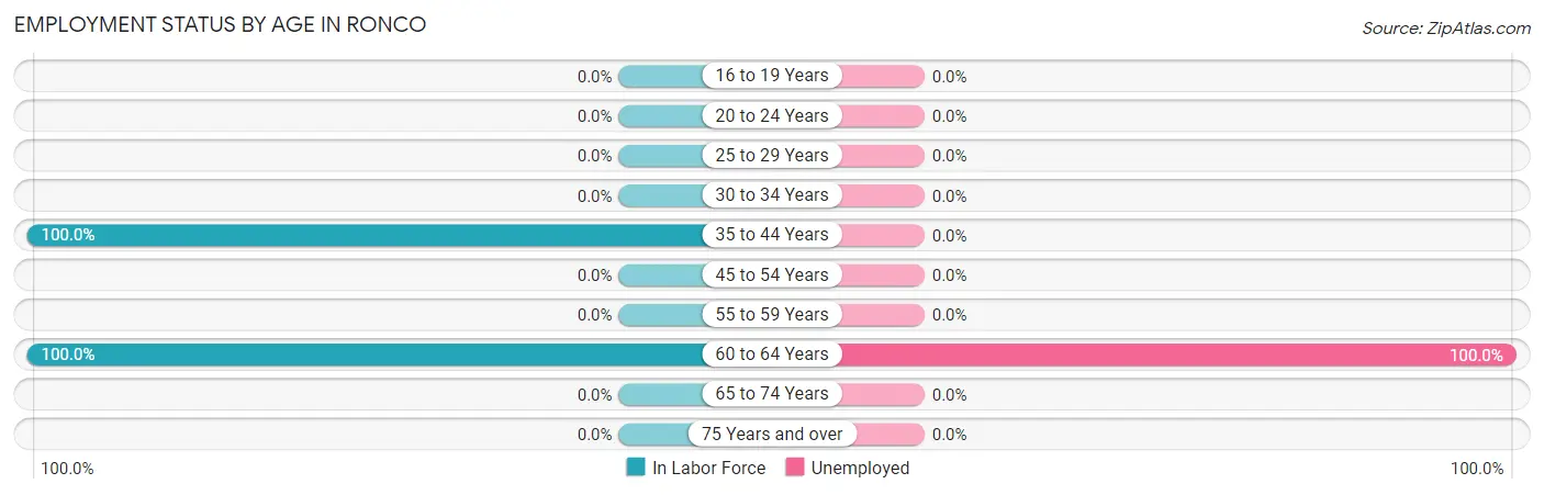 Employment Status by Age in Ronco