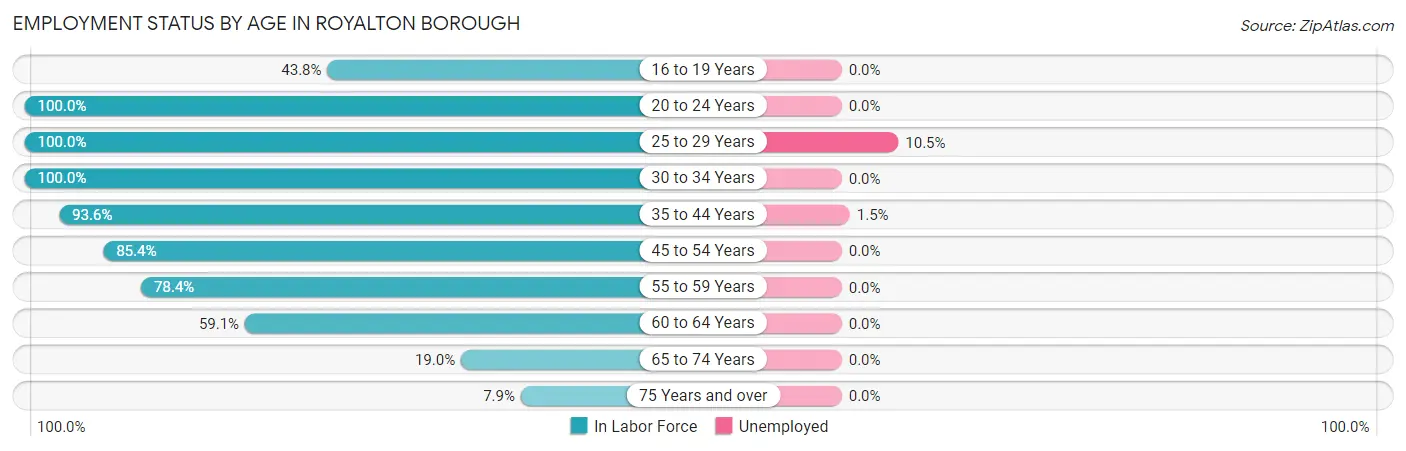Employment Status by Age in Royalton borough