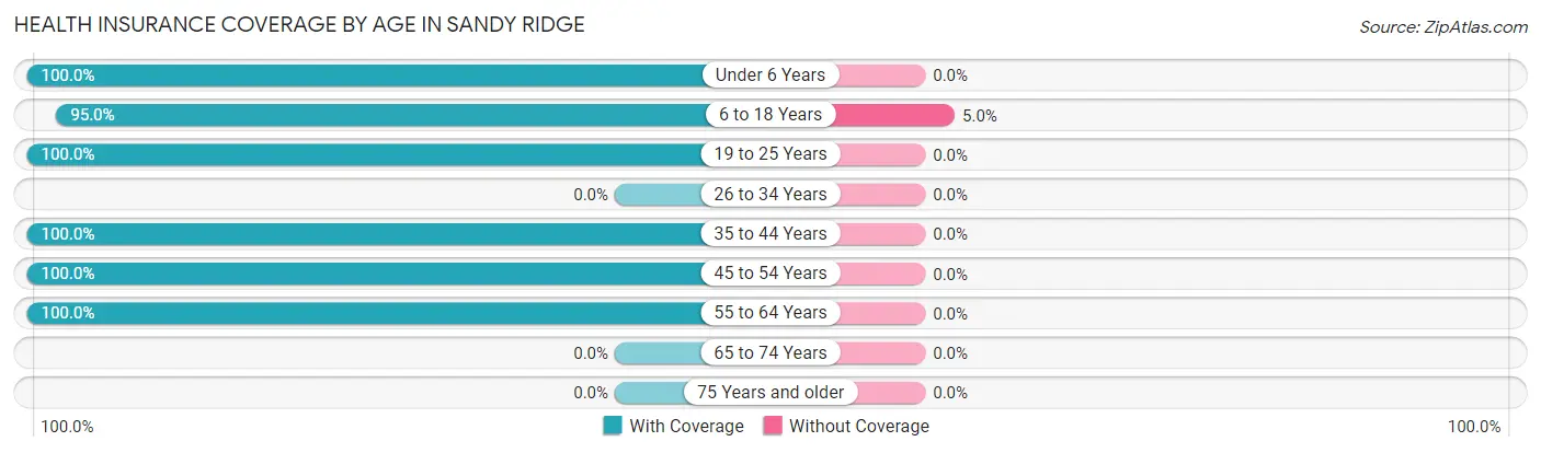 Health Insurance Coverage by Age in Sandy Ridge