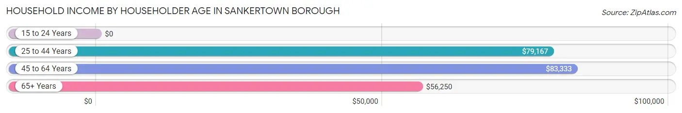 Household Income by Householder Age in Sankertown borough