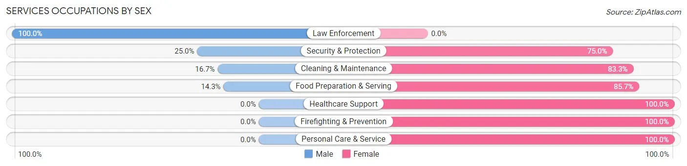 Services Occupations by Sex in Saxonburg borough