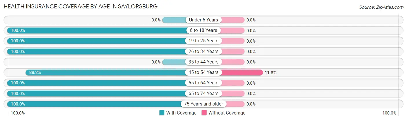 Health Insurance Coverage by Age in Saylorsburg