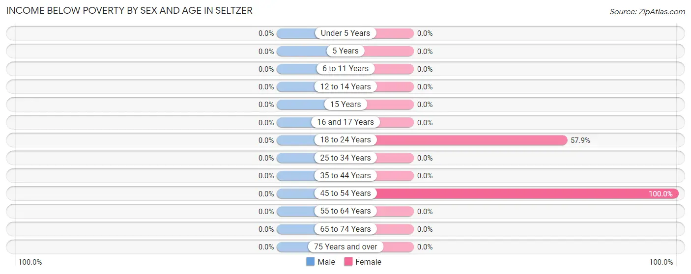 Income Below Poverty by Sex and Age in Seltzer