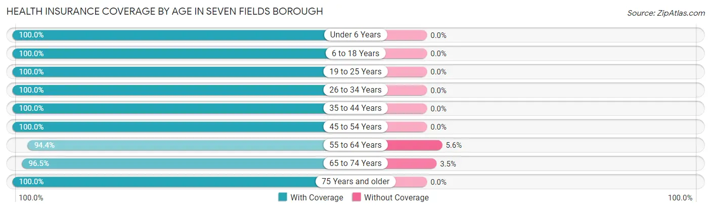 Health Insurance Coverage by Age in Seven Fields borough