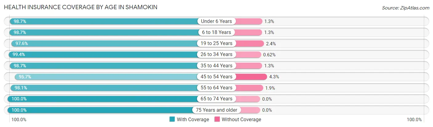 Health Insurance Coverage by Age in Shamokin