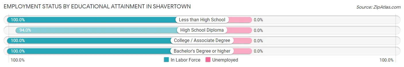 Employment Status by Educational Attainment in Shavertown