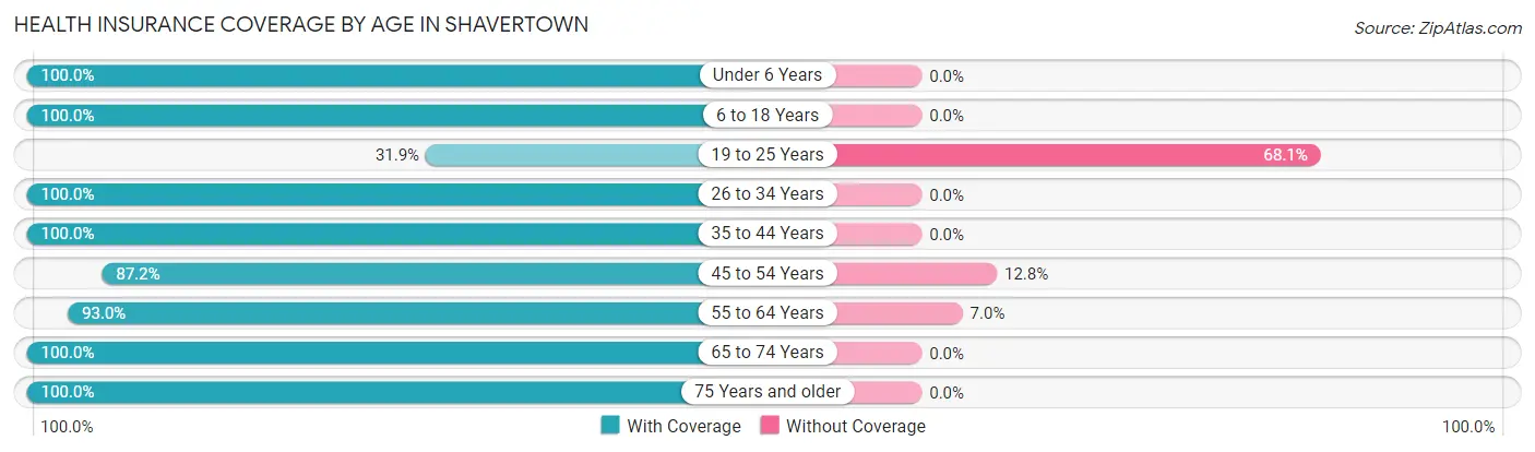 Health Insurance Coverage by Age in Shavertown