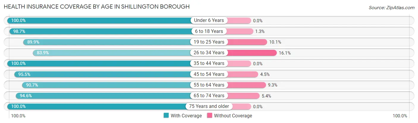 Health Insurance Coverage by Age in Shillington borough