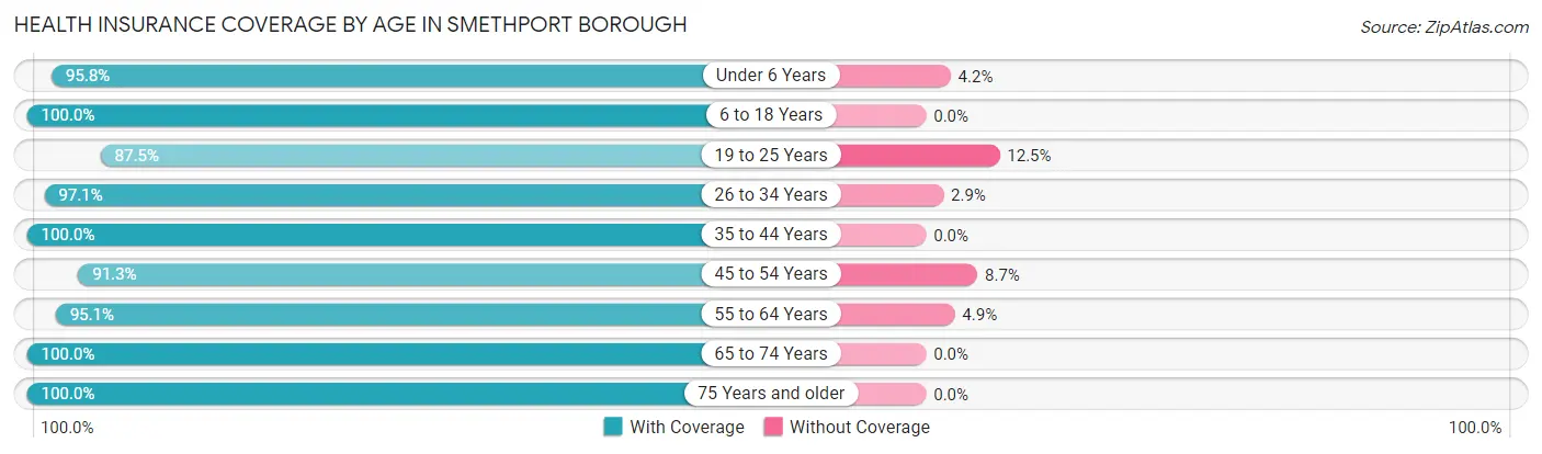 Health Insurance Coverage by Age in Smethport borough