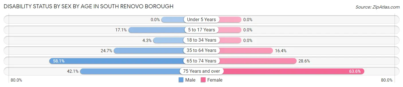 Disability Status by Sex by Age in South Renovo borough