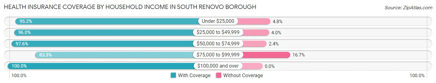 Health Insurance Coverage by Household Income in South Renovo borough