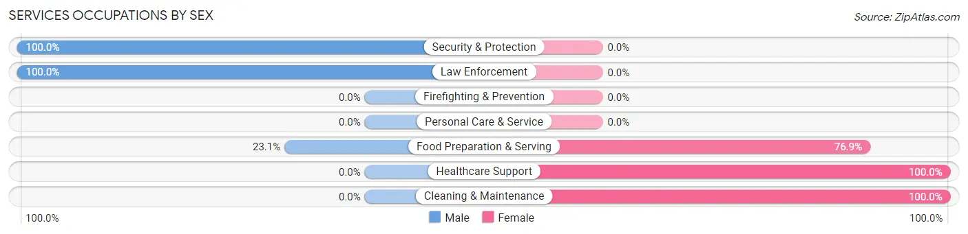 Services Occupations by Sex in South Renovo borough