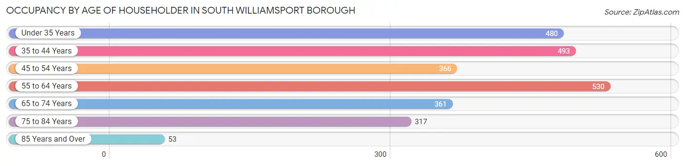 Occupancy by Age of Householder in South Williamsport borough