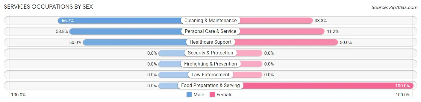 Services Occupations by Sex in Speers borough