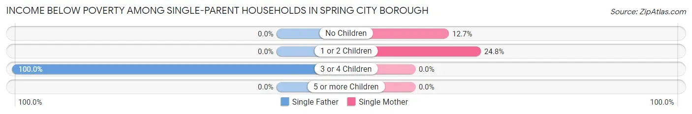 Income Below Poverty Among Single-Parent Households in Spring City borough