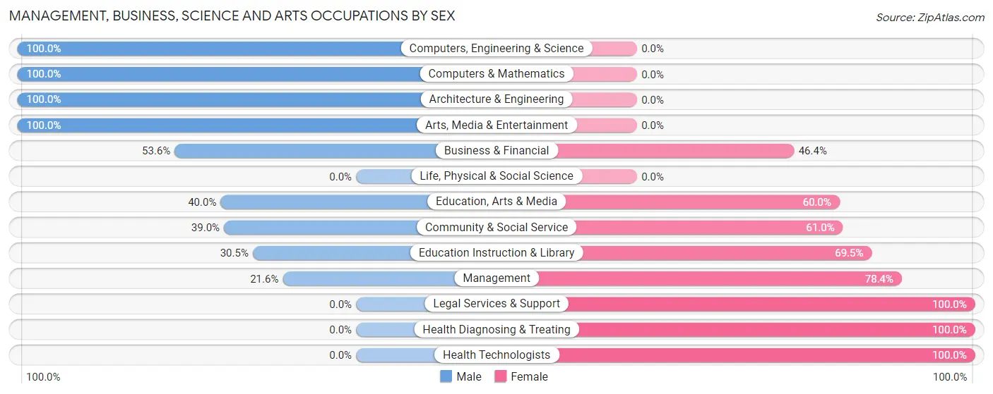 Management, Business, Science and Arts Occupations by Sex in Spring Grove borough