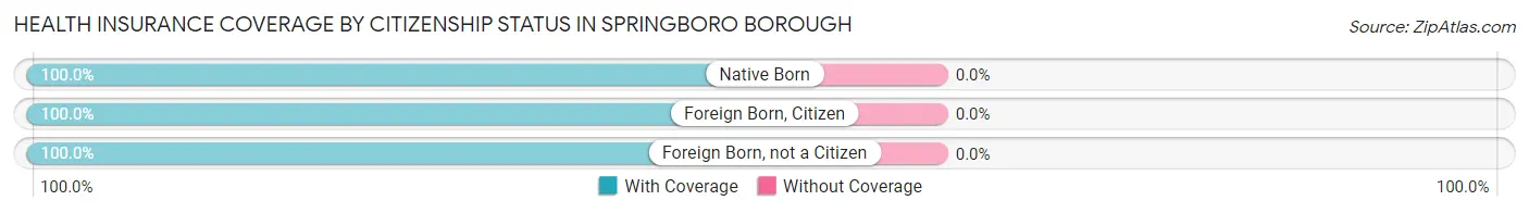 Health Insurance Coverage by Citizenship Status in Springboro borough