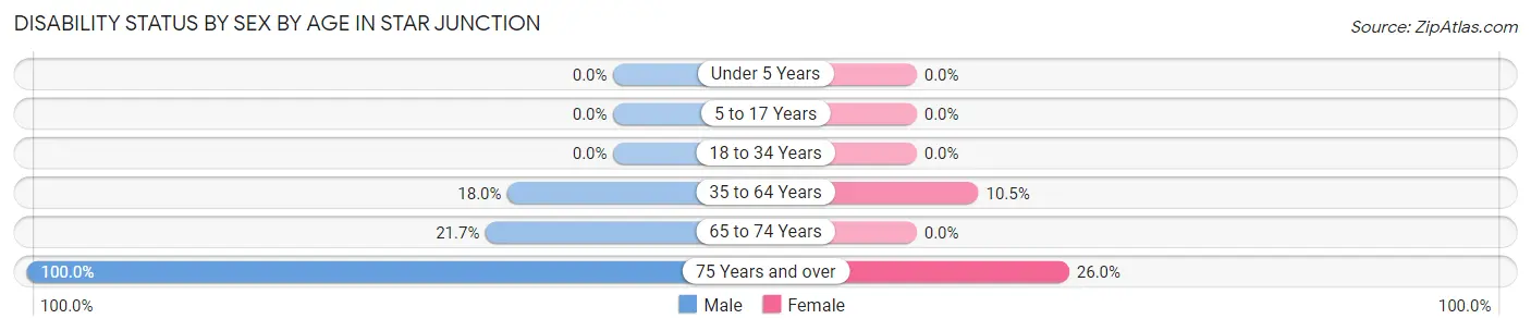 Disability Status by Sex by Age in Star Junction