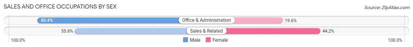 Sales and Office Occupations by Sex in Stonybrook