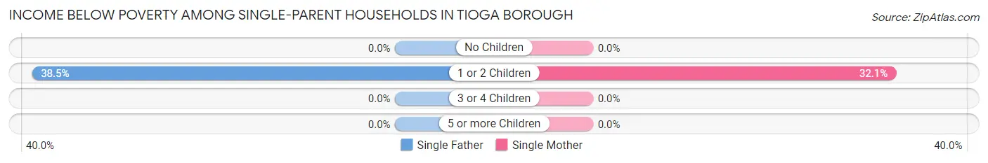 Income Below Poverty Among Single-Parent Households in Tioga borough