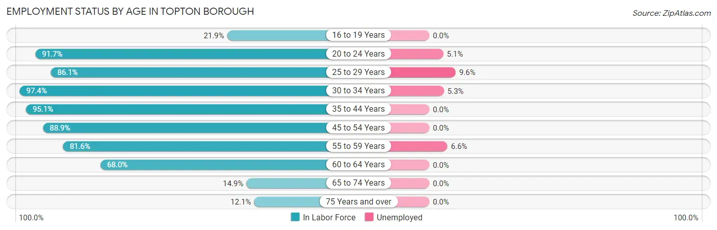 Employment Status by Age in Topton borough