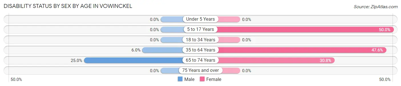 Disability Status by Sex by Age in Vowinckel