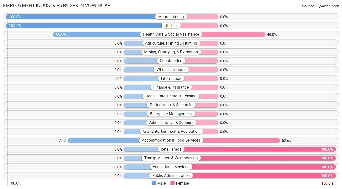 Employment Industries by Sex in Vowinckel