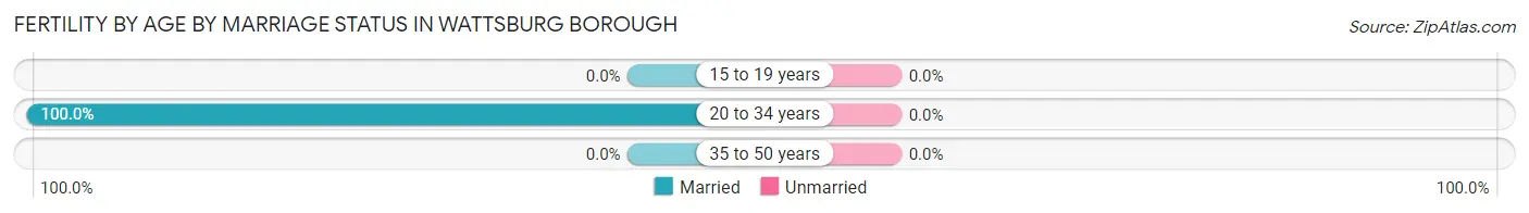Female Fertility by Age by Marriage Status in Wattsburg borough