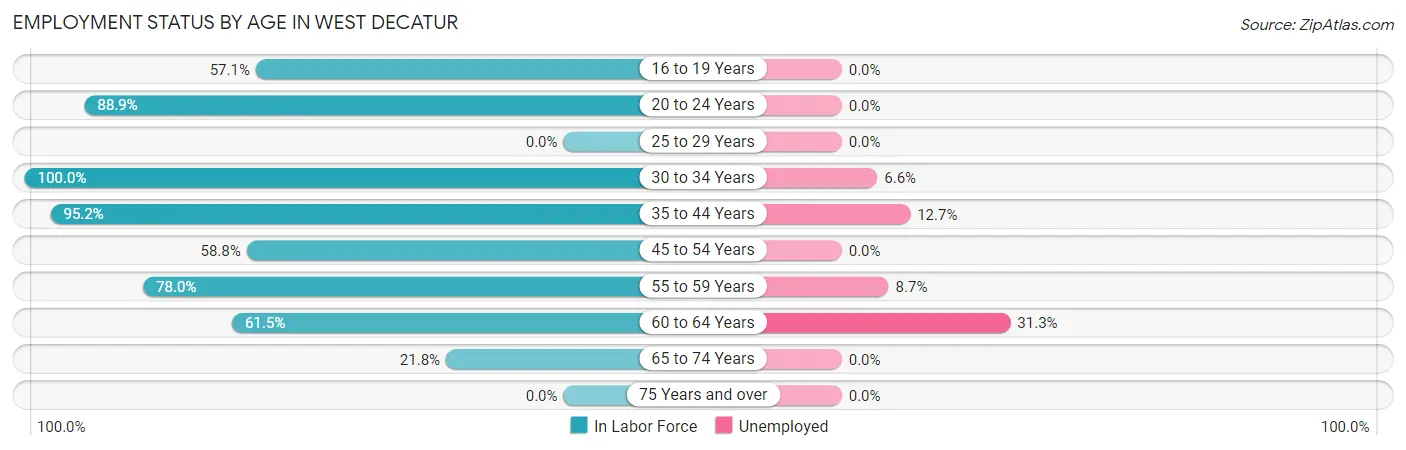 Employment Status by Age in West Decatur