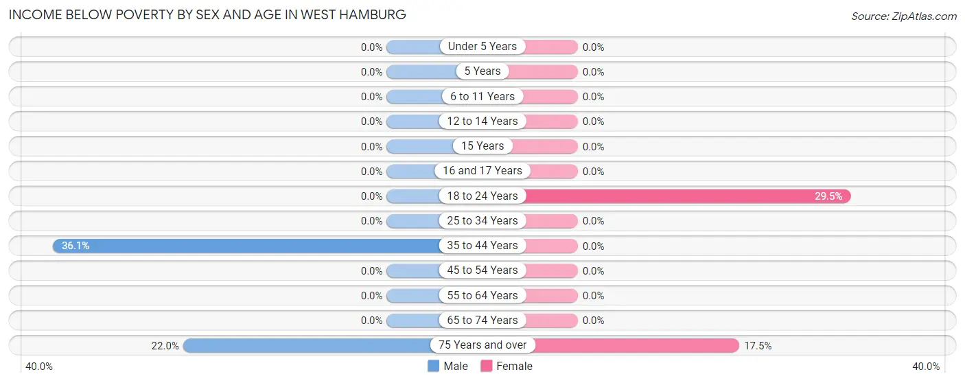 Income Below Poverty by Sex and Age in West Hamburg