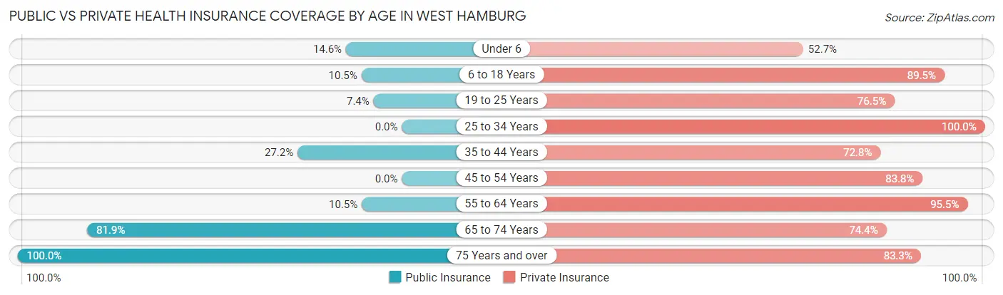 Public vs Private Health Insurance Coverage by Age in West Hamburg