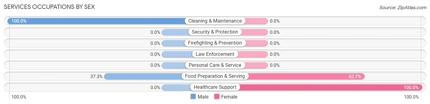 Services Occupations by Sex in West Hamburg