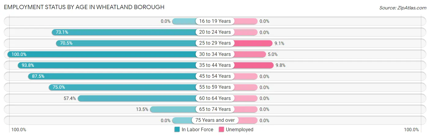 Employment Status by Age in Wheatland borough