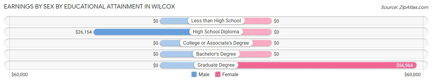 Earnings by Sex by Educational Attainment in Wilcox