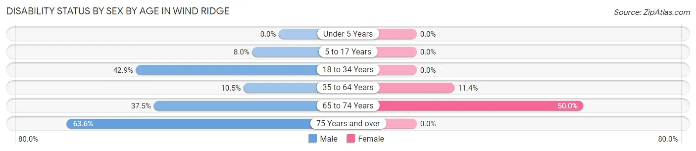 Disability Status by Sex by Age in Wind Ridge