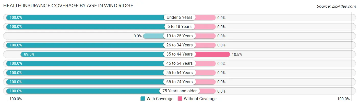 Health Insurance Coverage by Age in Wind Ridge